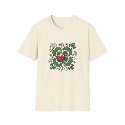 Ladybug on Four-Leaf Clover - T-Shirt