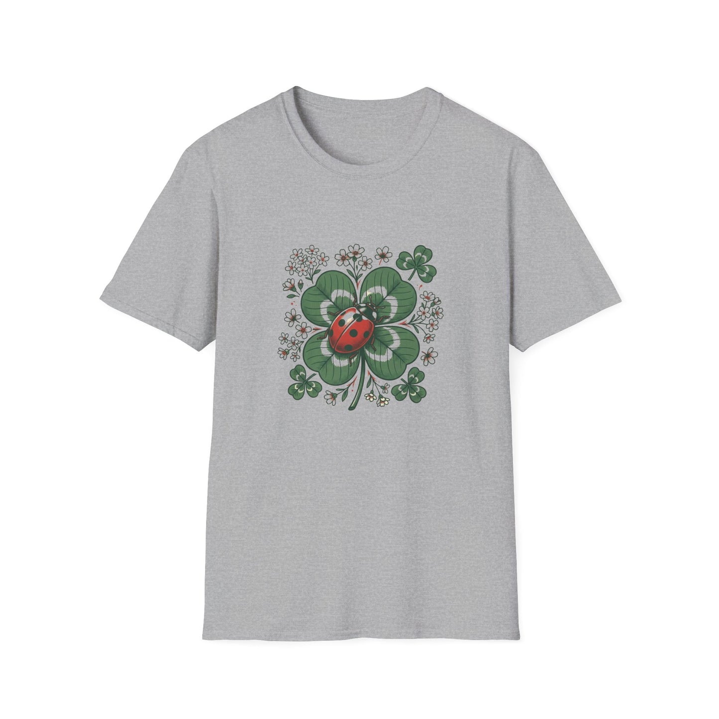 Ladybug on Four-Leaf Clover - T-Shirt