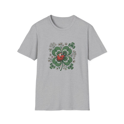 Ladybug on Four-Leaf Clover - T-Shirt