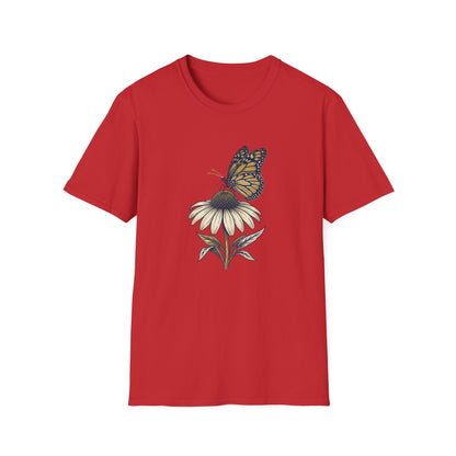 Monarch Butterfly on Daisy T-Shirt — Floral Nature Tee