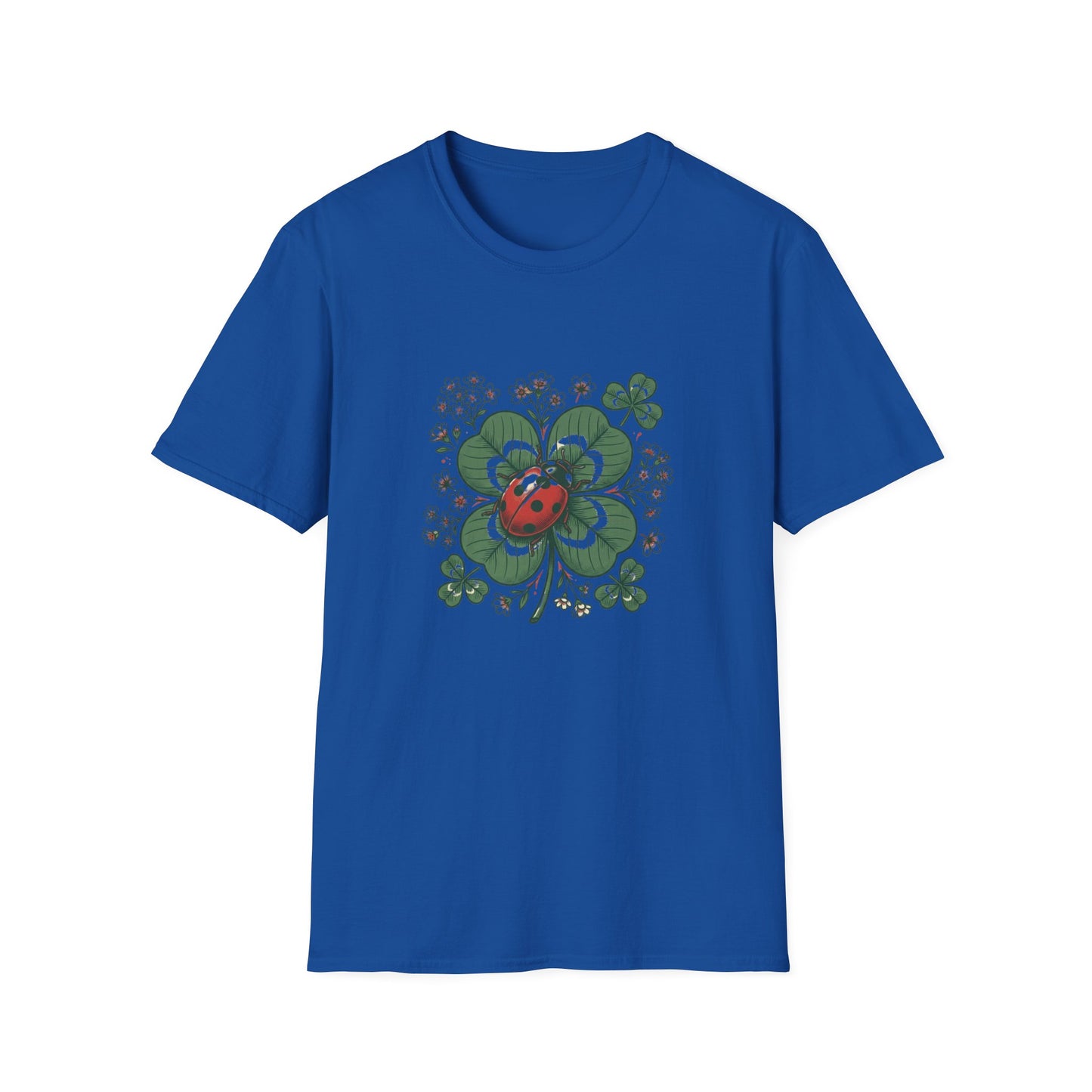 Ladybug on Four-Leaf Clover - T-Shirt