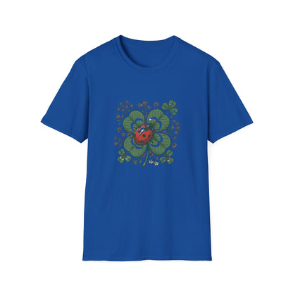 Ladybug on Four-Leaf Clover - T-Shirt