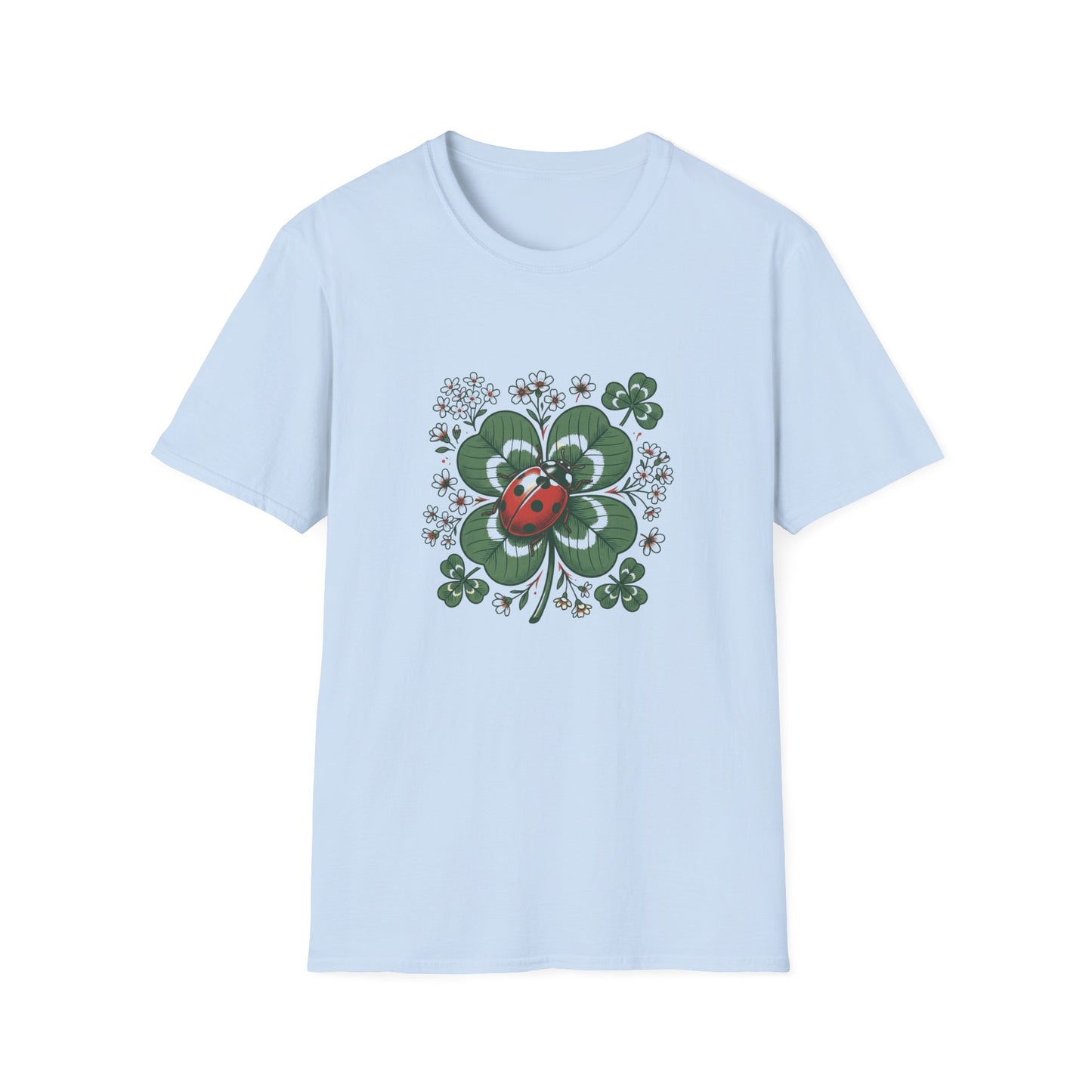 Ladybug on Four-Leaf Clover - T-Shirt