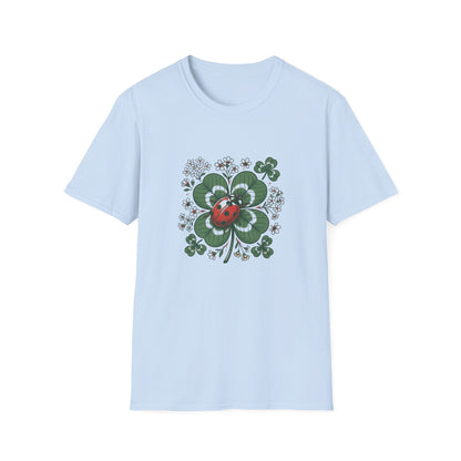 Ladybug on Four-Leaf Clover - T-Shirt