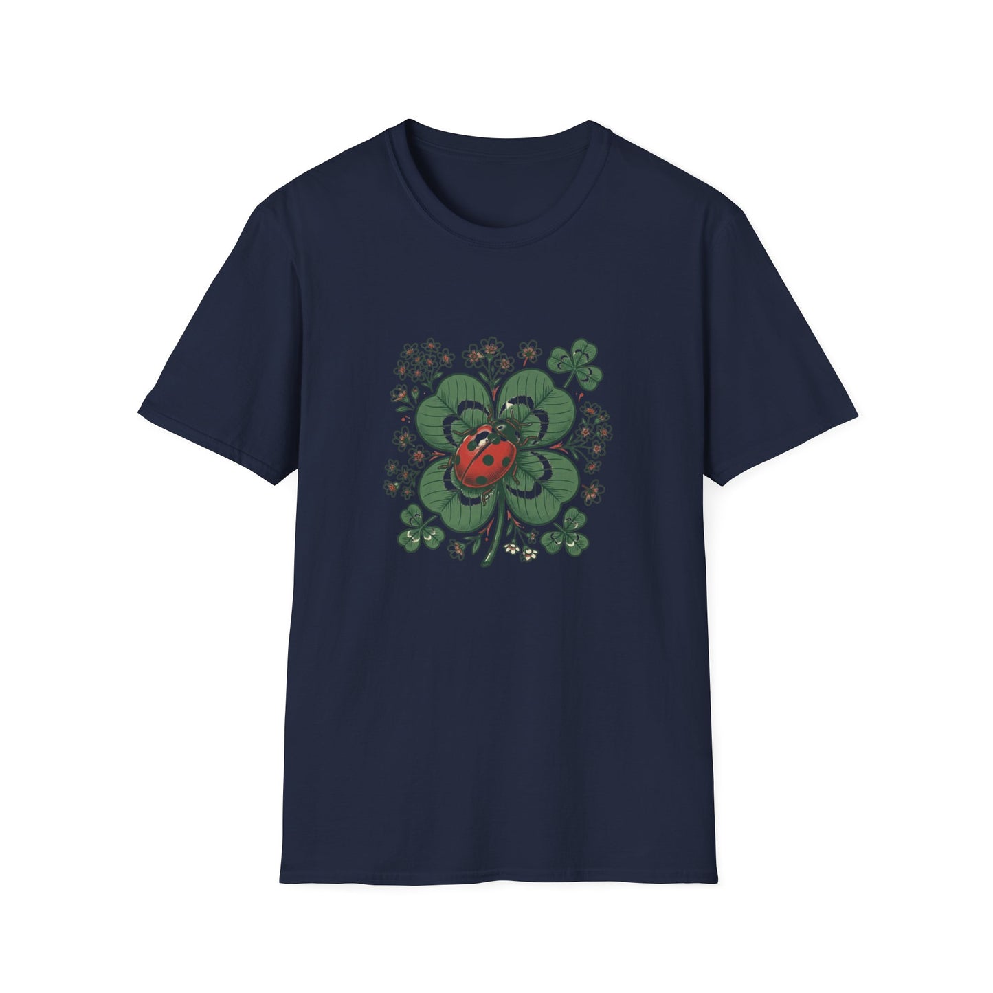 Ladybug on Four-Leaf Clover - T-Shirt