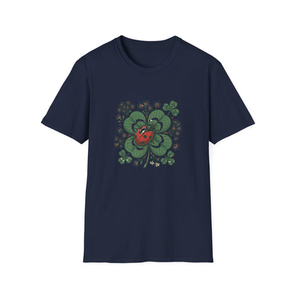 Ladybug on Four-Leaf Clover - T-Shirt
