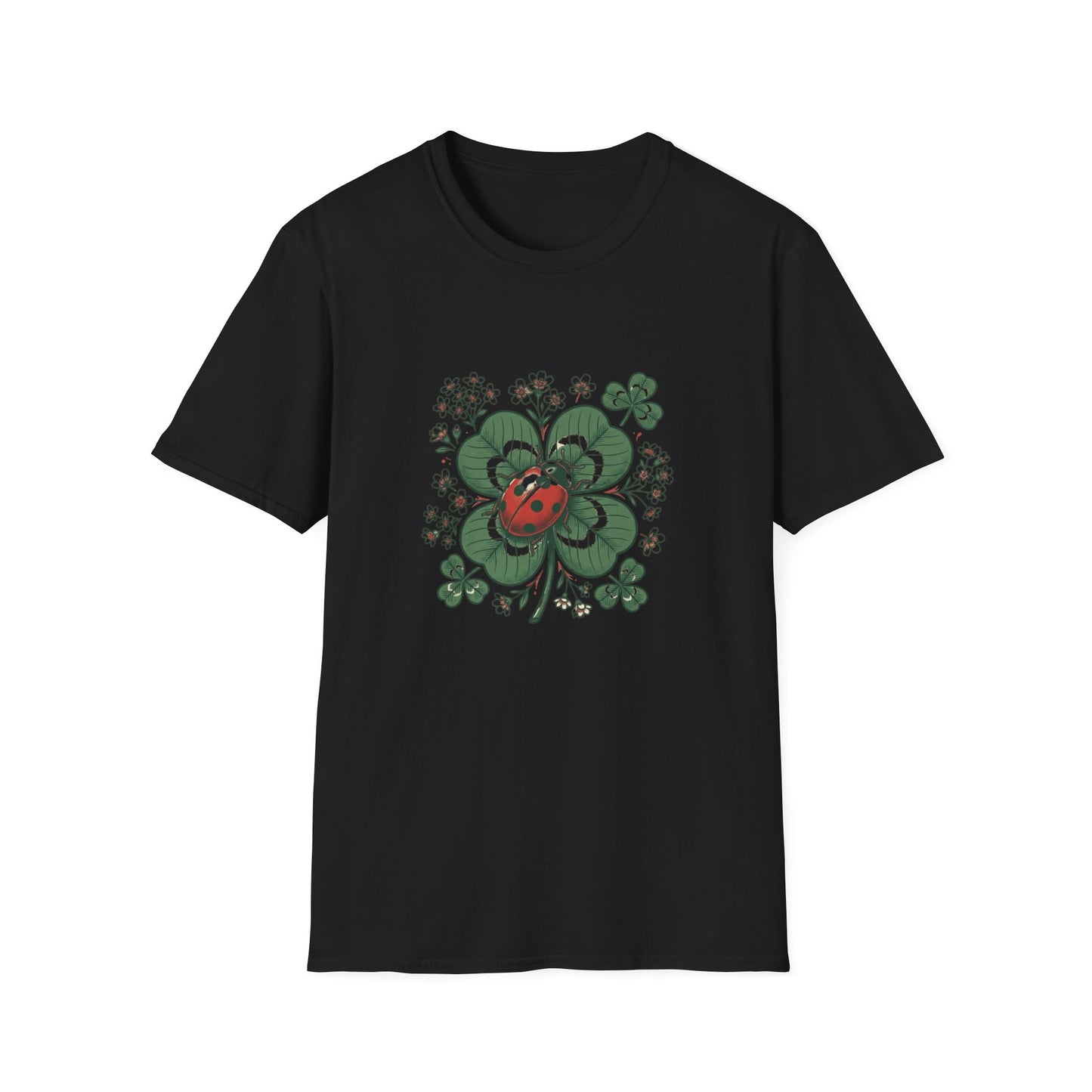 Ladybug on Four-Leaf Clover - T-Shirt