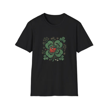 Ladybug on Four-Leaf Clover - T-Shirt