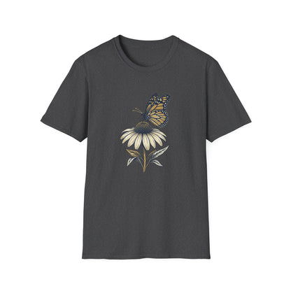Monarch Butterfly on Daisy T-Shirt — Floral Nature Tee