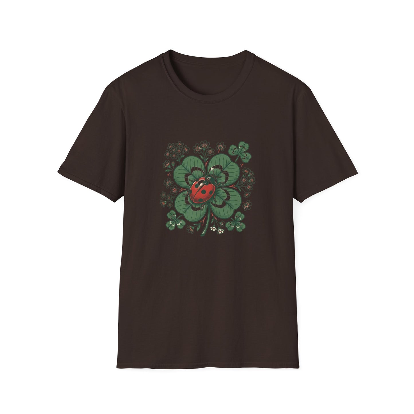 Ladybug on Four-Leaf Clover - T-Shirt
