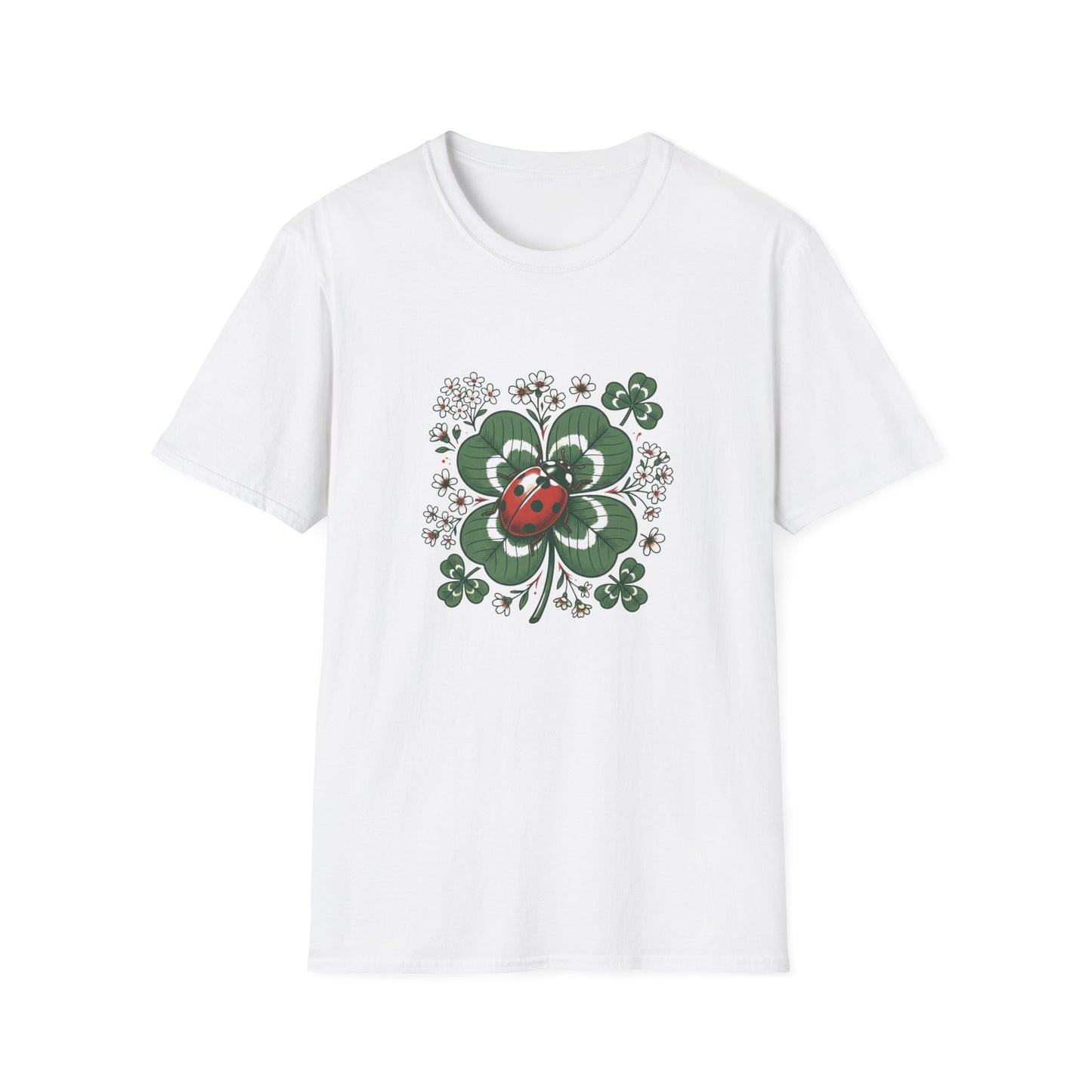 Ladybug on Four-Leaf Clover - T-Shirt