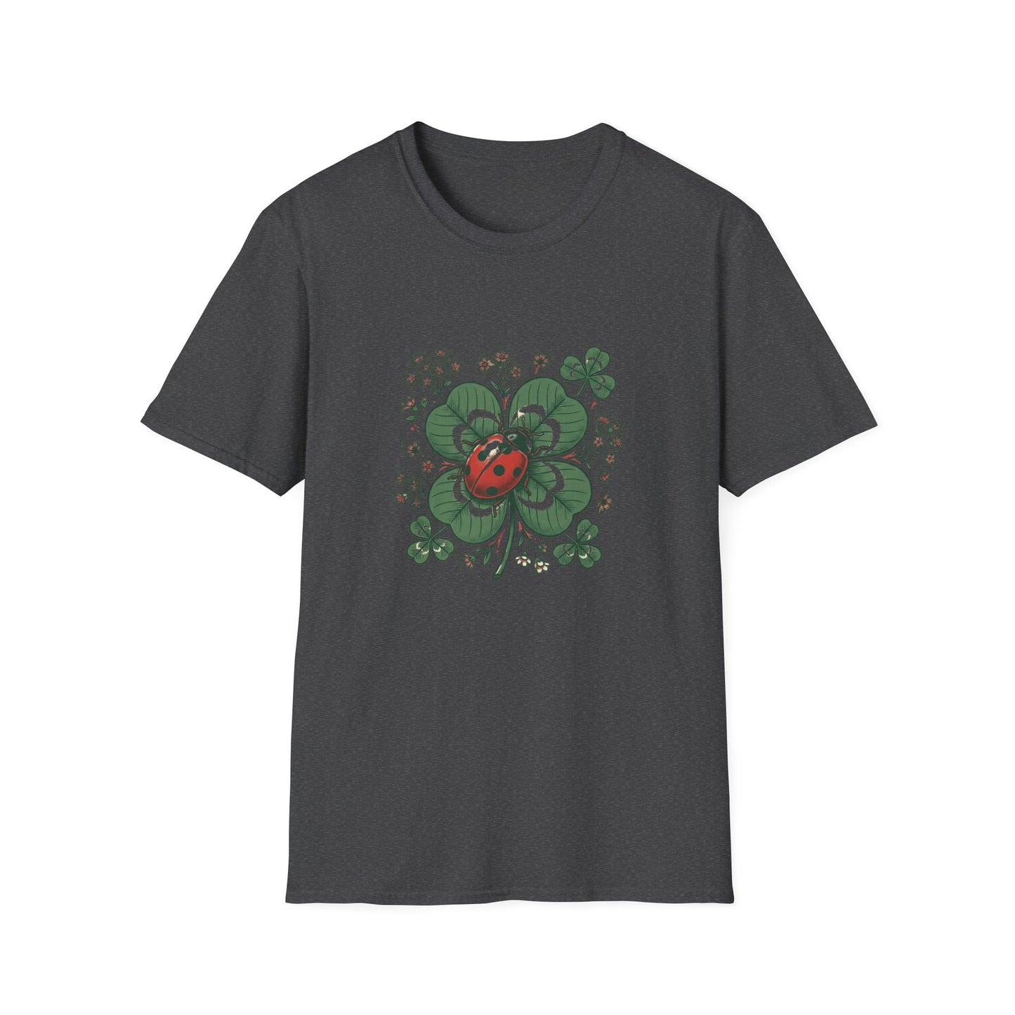 Ladybug on Four-Leaf Clover - T-Shirt